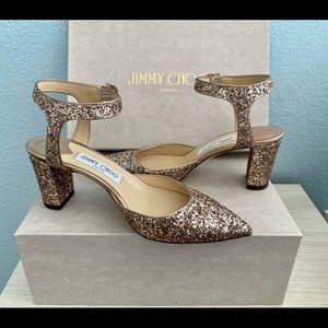 Jimmy Choo Coarse Glitter Kambree Heels